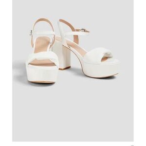 Twisted leather platform sandals